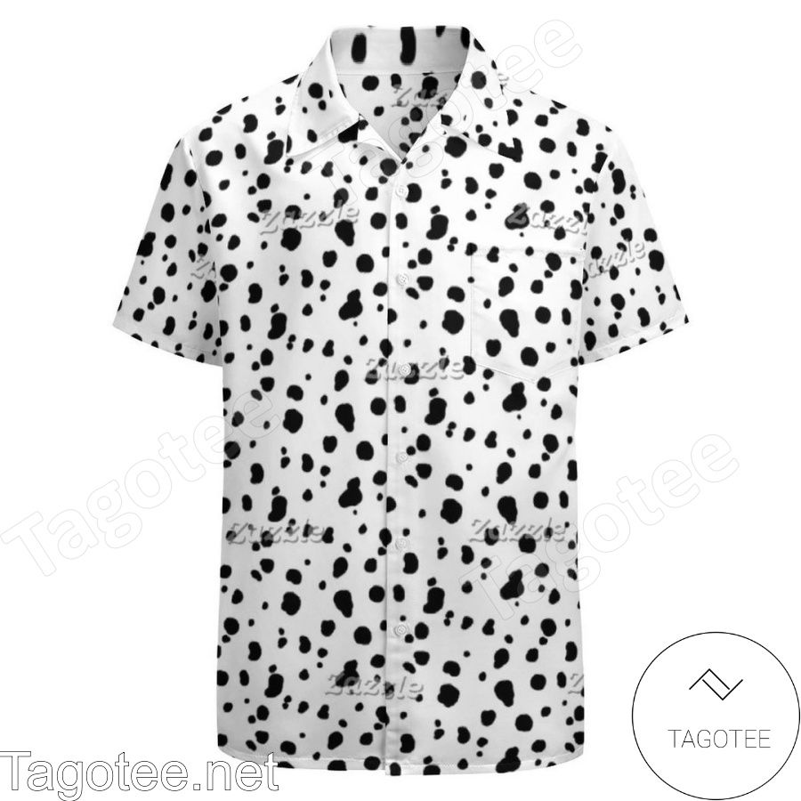 Black And White Dalmatian Print 101 Dalmatians Hawaiian Shirt And Short
