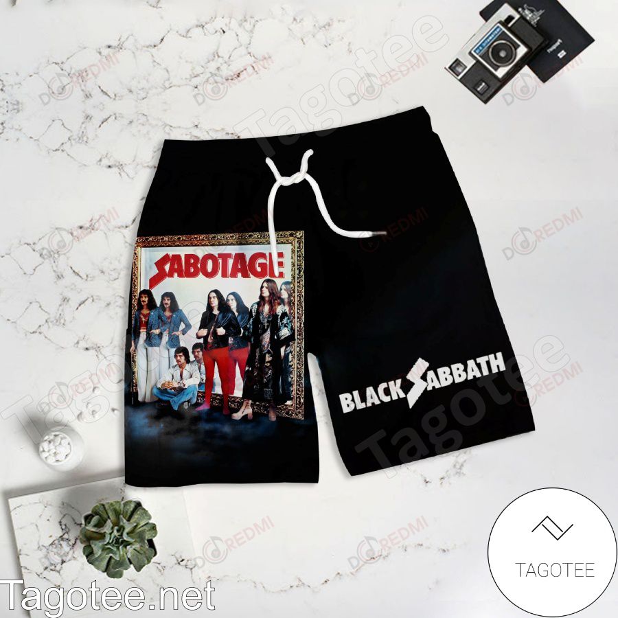 Black Sabbath Sabotage Album Cover Black Shorts