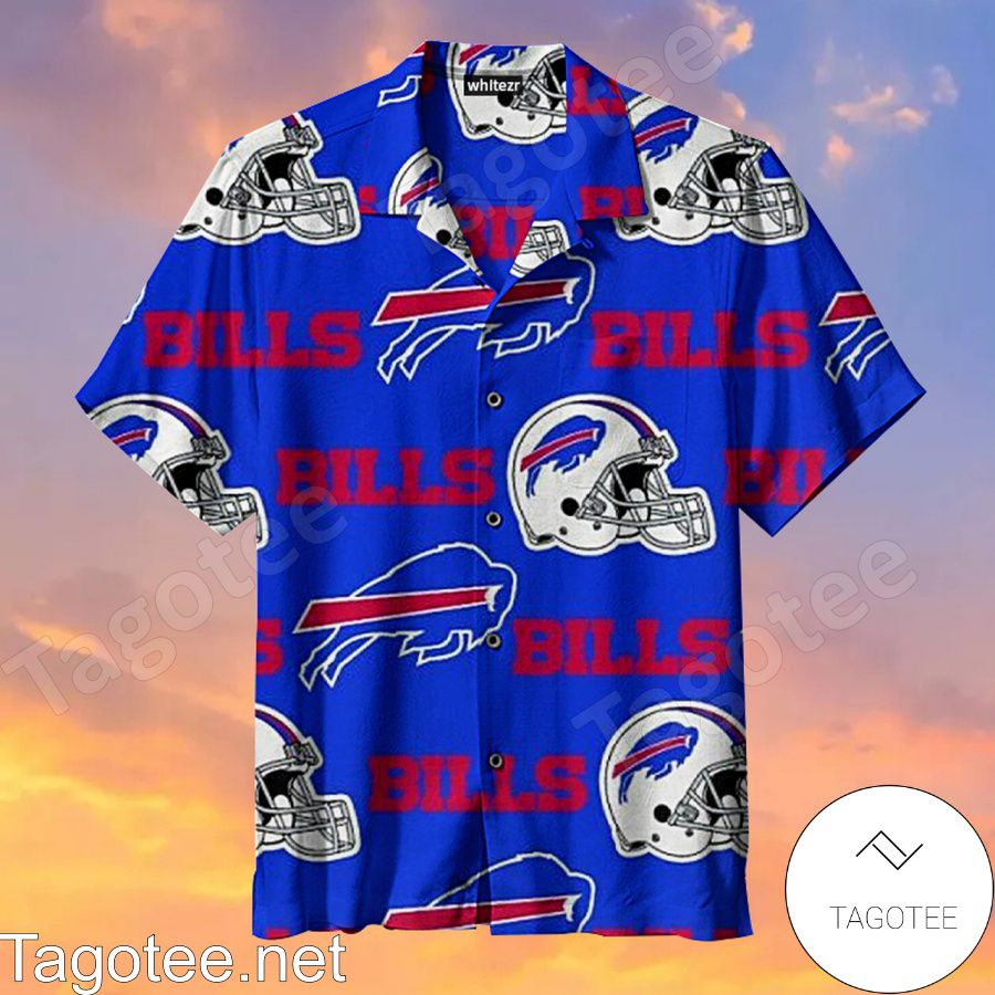 Blue Logo Buffalo Bills Hawaiian Shirt