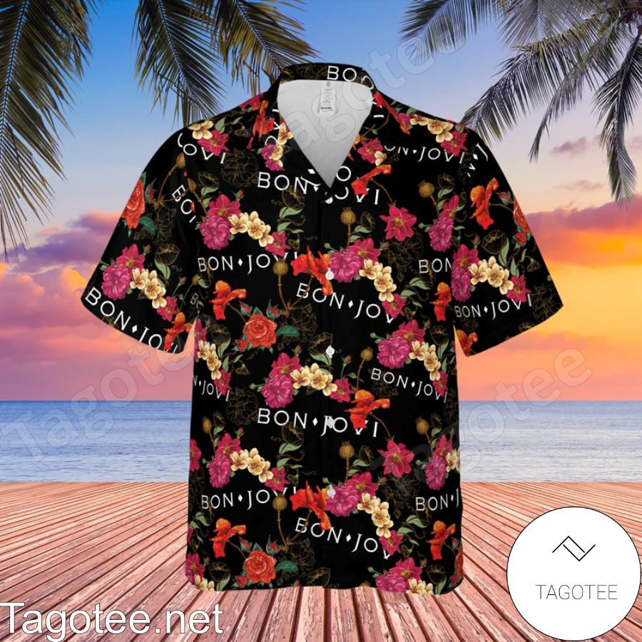 Bon Jovi Rock Band Floral Pattern Hawaiian Shirt And Short