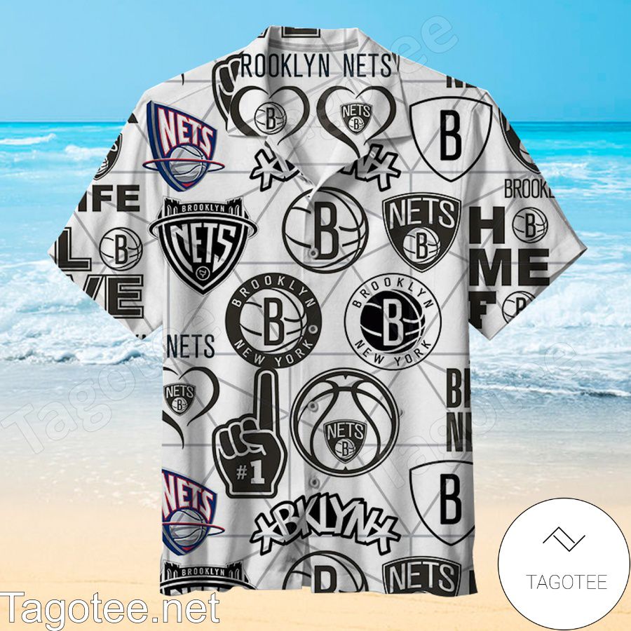 Brooklyn Nets Number One White Hawaiian Shirt