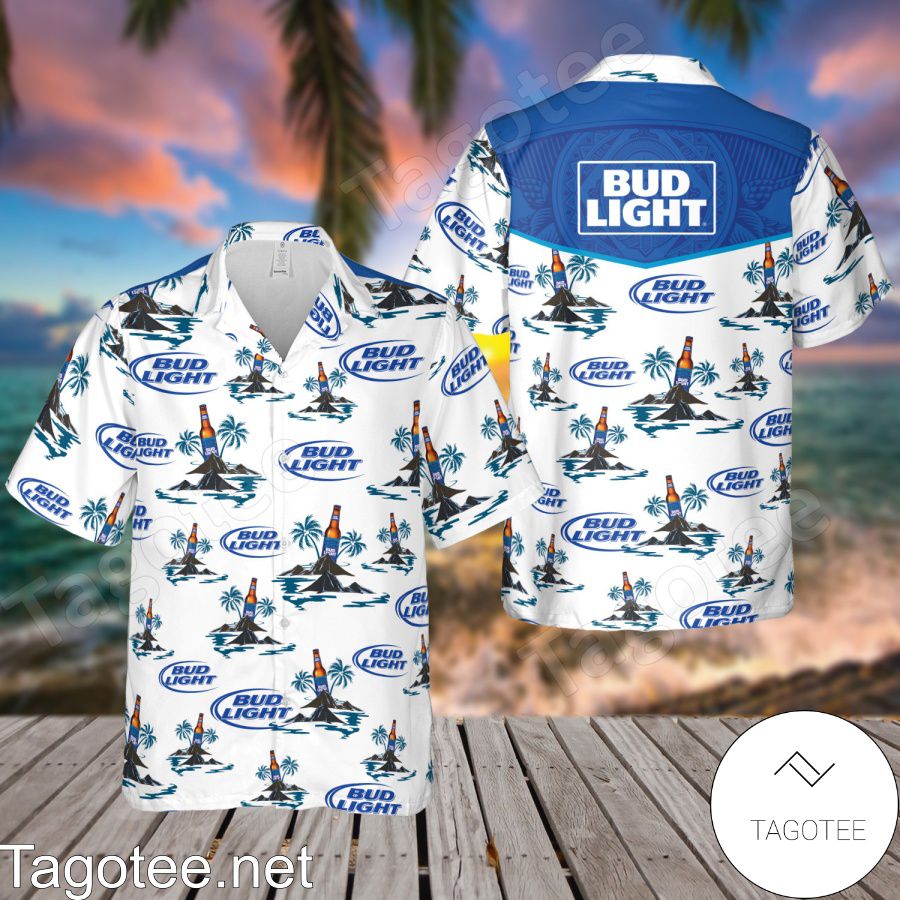 Bud Light Island White Hawaiian Shirt And Short