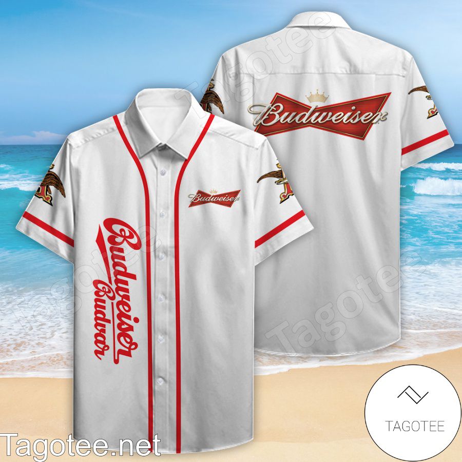 Budweiser Budvar White Hawaiian Shirt And Short