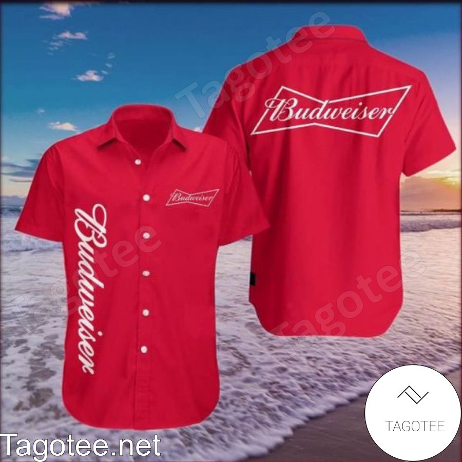 Budweiser Red Hawaiian Shirt And Short