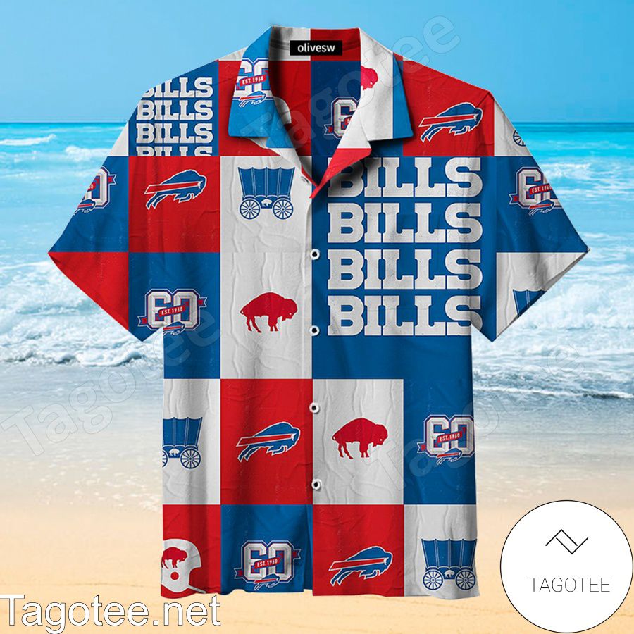 Buffalo Bills Football Est 1960 Logo Collection Plaid Pattern Hawaiian Shirt