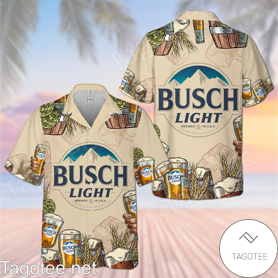 Busch Light Beige Hawaiian Shirt And Short