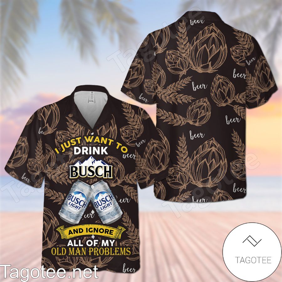 Busch Light Brown Hawaiian Shirt And Short