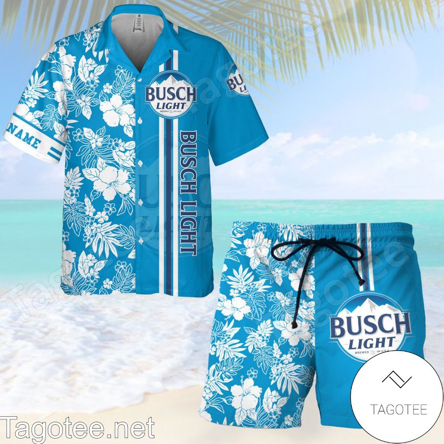 Busch Light Combo s Blue Hawaiian Shirt And Short