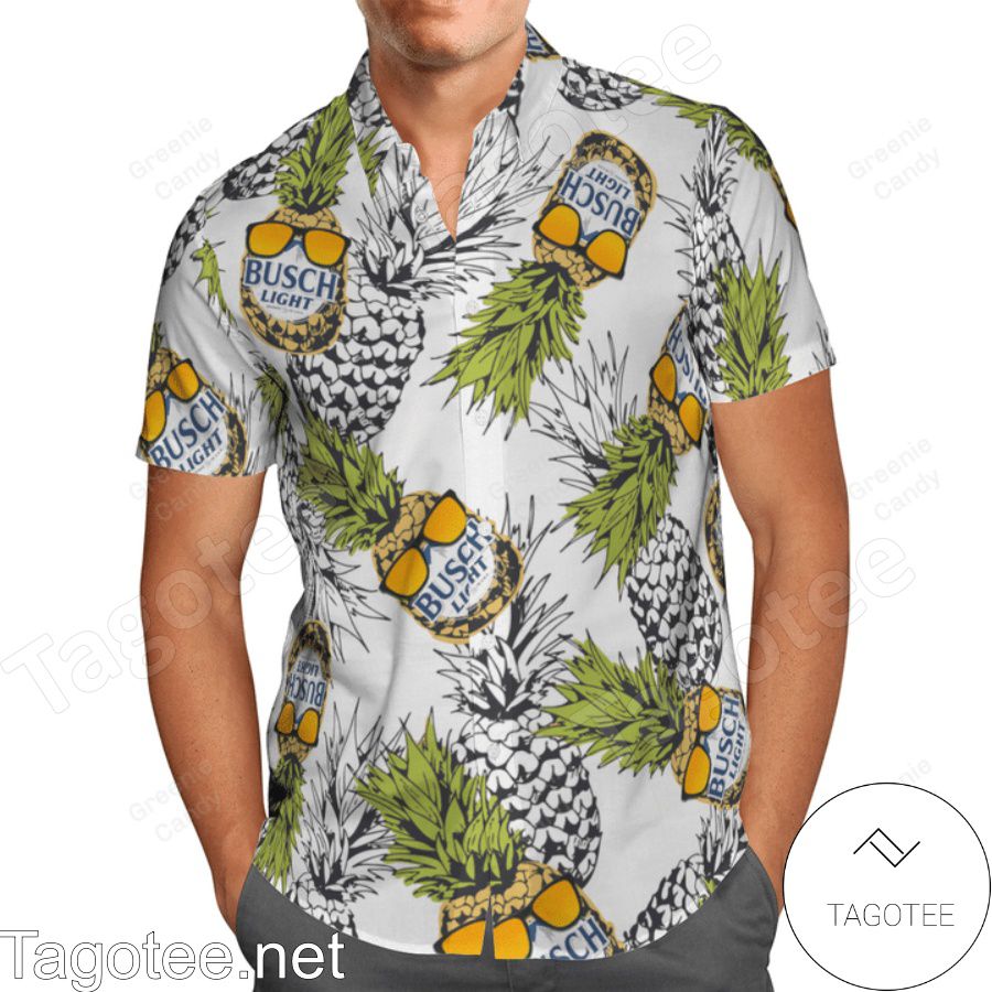 Busch Light Funny Pineapple Hawaiian Shirt And Short