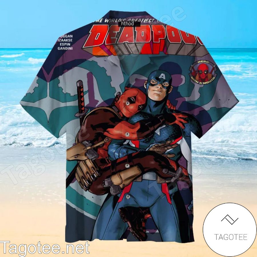 Captain America and Deadpool Marvel Comics Hawaiian Shirt And Short