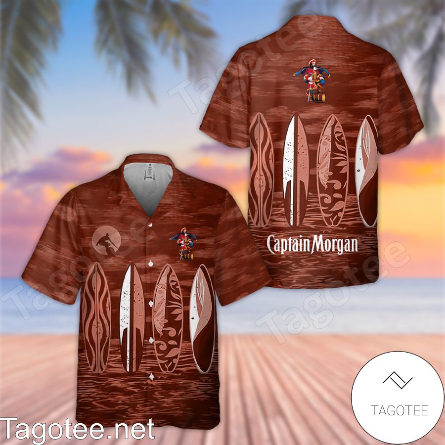 Captain Morgan Brown Hawaiian Shirt And Short