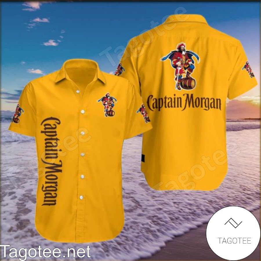 Captain Morgan Logo Yellow Hawaiian Shirt