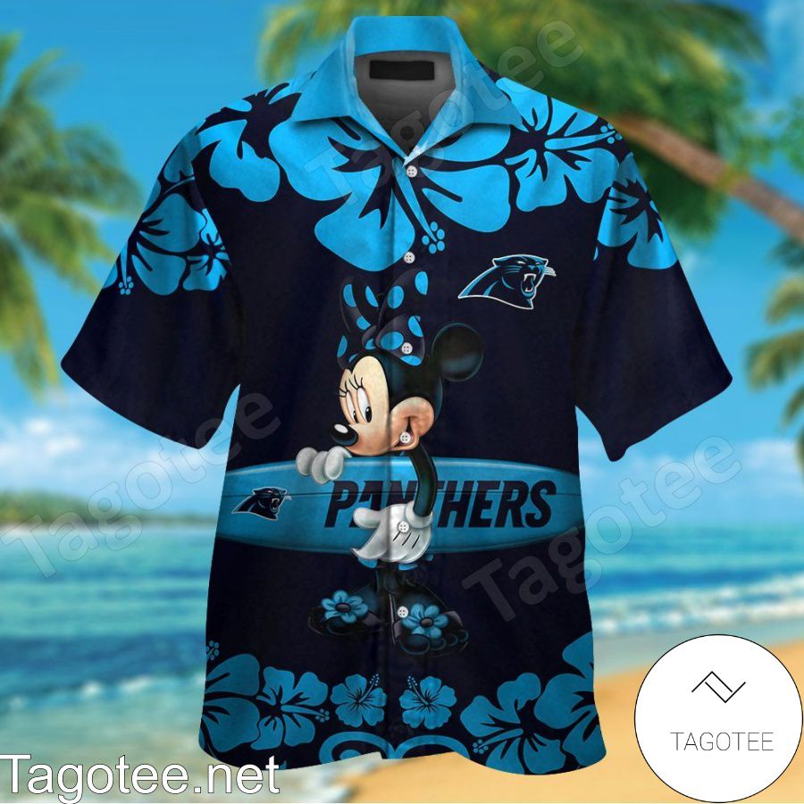 Carolina Panthers & Minnie Mouse Hawaiian Shirt And Short