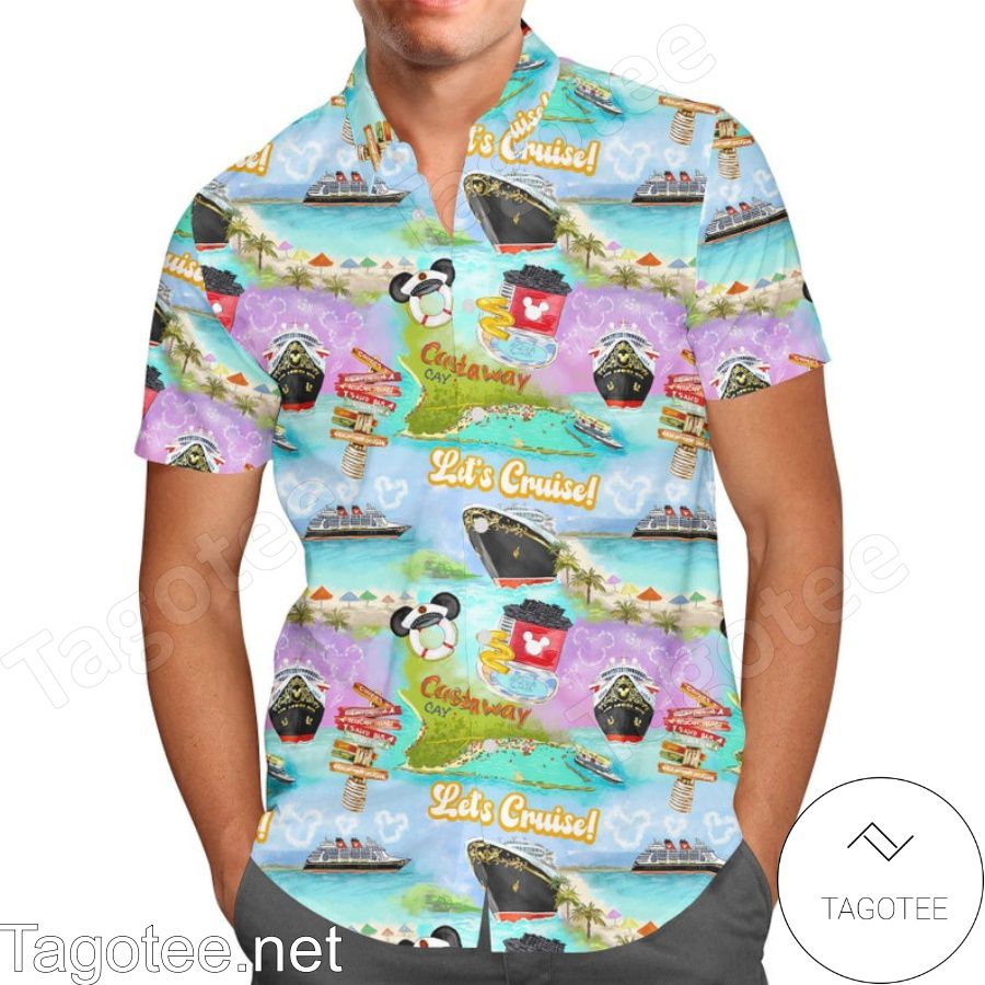 Castaway Cay Disney Cruise Line Cartoon Graphics Hawaiian Shirt And Short