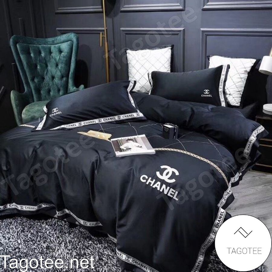 Chanel Black With White Border Basic Bedding Set
