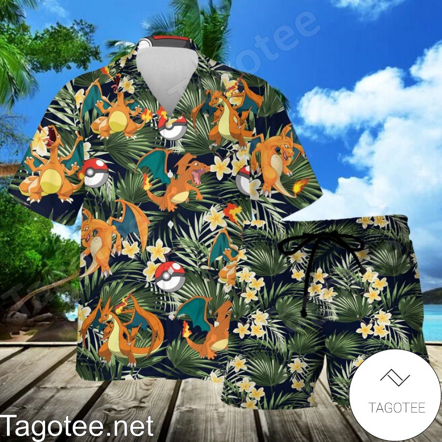 Charizard Pokemon Pokeball Tropical Hawaiian Shirt And Short