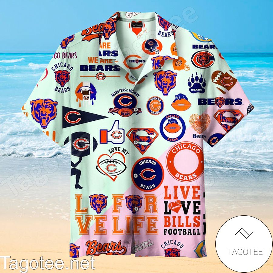 Chicago Bears Love For Life Live Love Bills Football Hawaiian Shirt