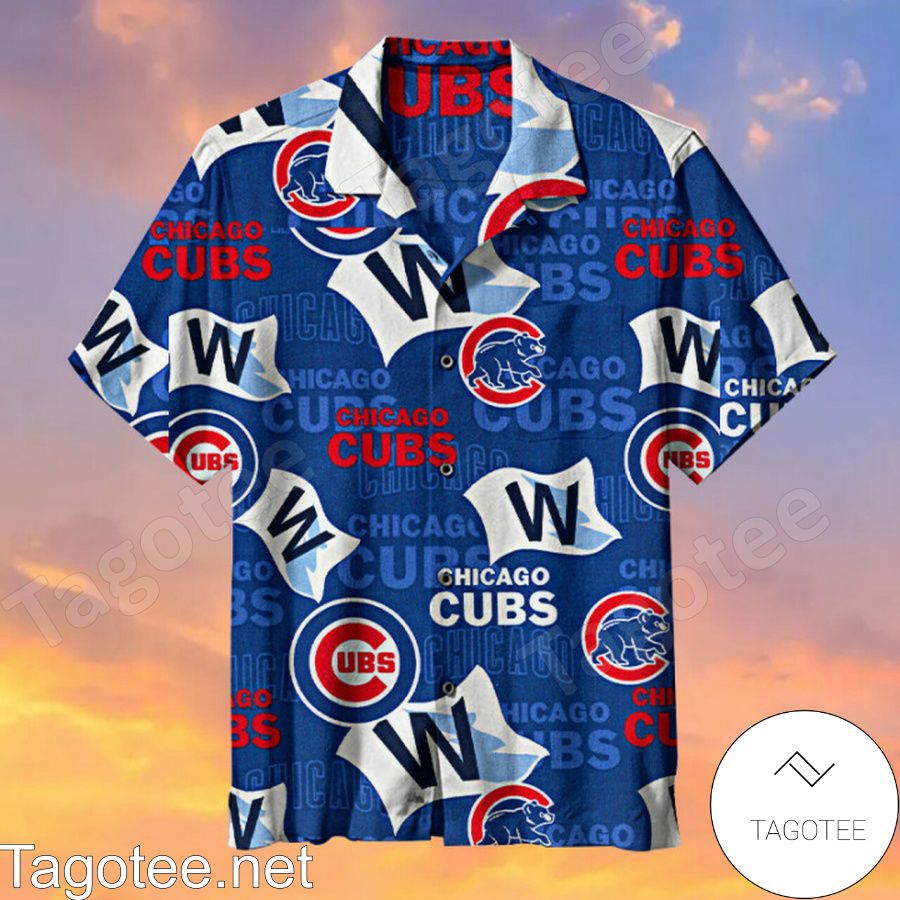 Chicago Cubs Logo And W Flag Hawaiian Shirt