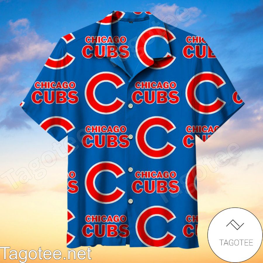 Chicago Cubs Tone On Tone Red Blue Hawaiian Shirt