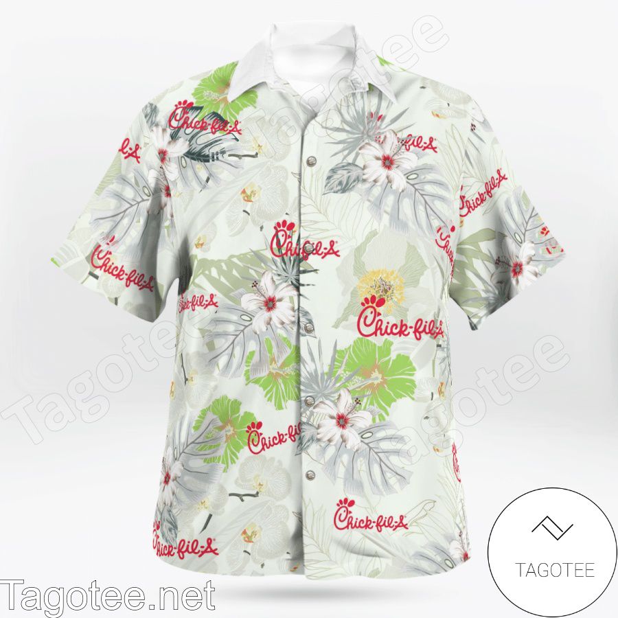 Chick fil A Fast Food Flowery Hawaiian Shirt And Short