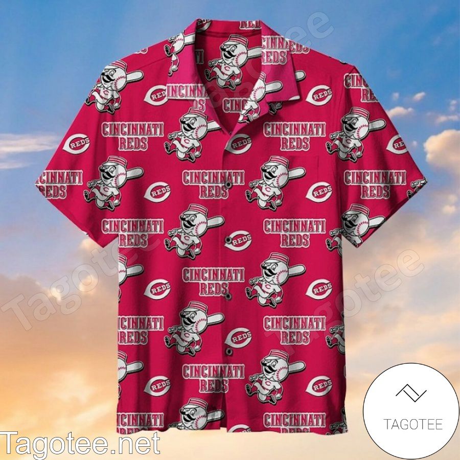Cincinnati Reds Mascot Mr. Redlegs Hawaiian Shirt