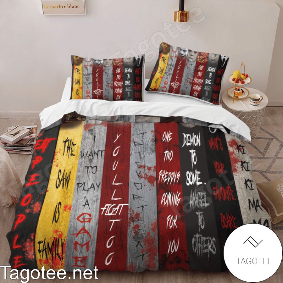 Classic Horror Movie Characters Quotes Bedding Set b