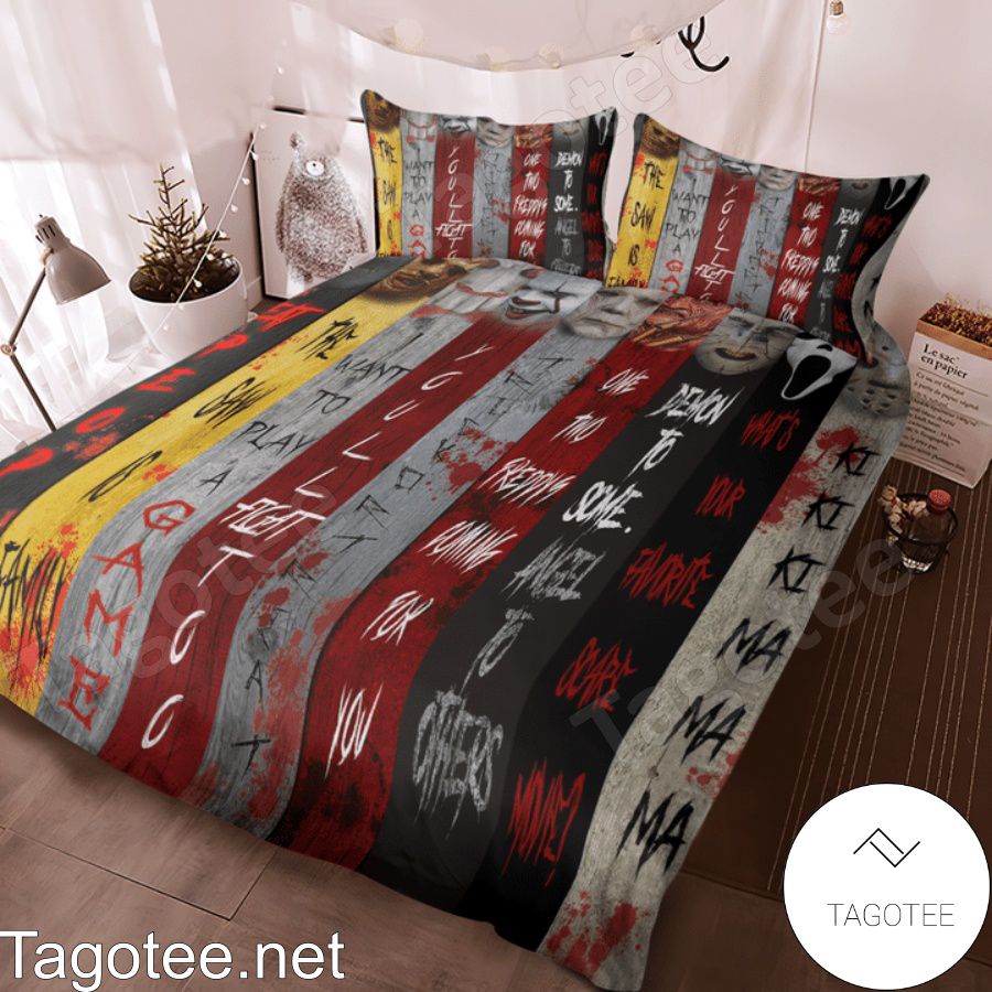 Classic Horror Movie Characters Quotes Bedding Set c