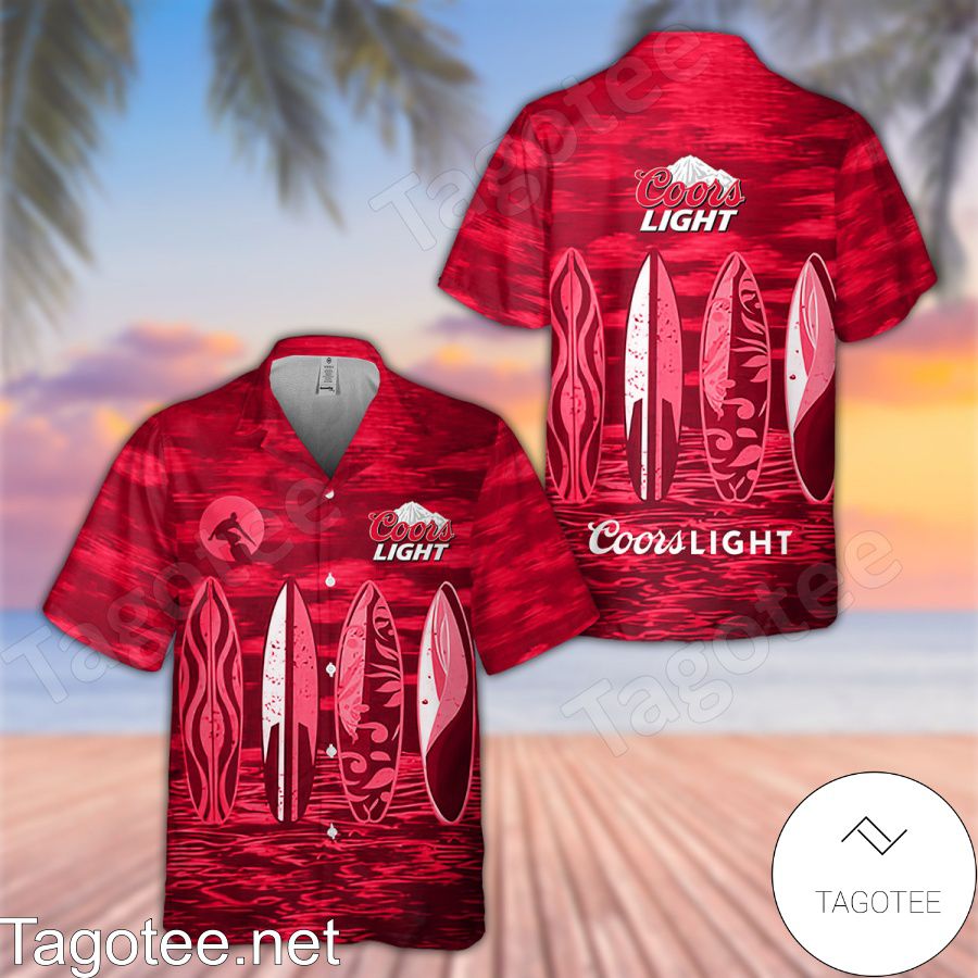 Coors Light Beer Red Hawaiian Shirt And Short