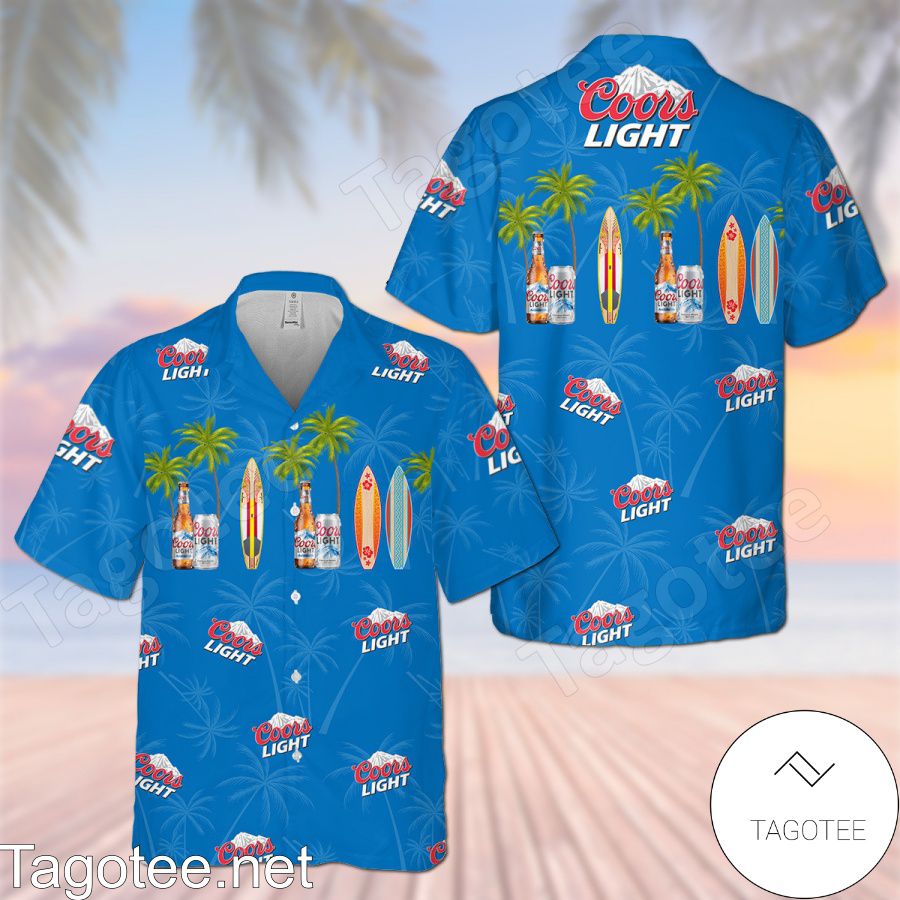 Coors Light Blue Hawaiian Shirt And Short