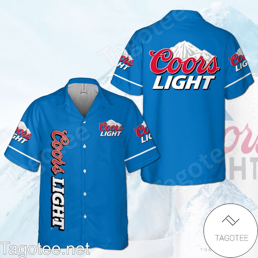 Coors Light Blue Logo Branded Hawaiian Shirt And Short