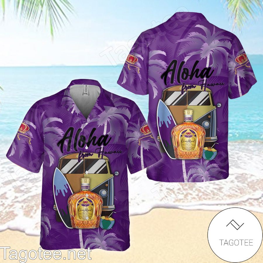 Crown Royal Aloha From Hawaii Purple Hawaiian Shirt And Short