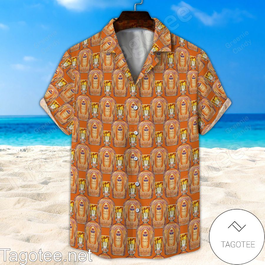 Crown Royal Bottle Seamless Orange Hawaiian Shirt And Short