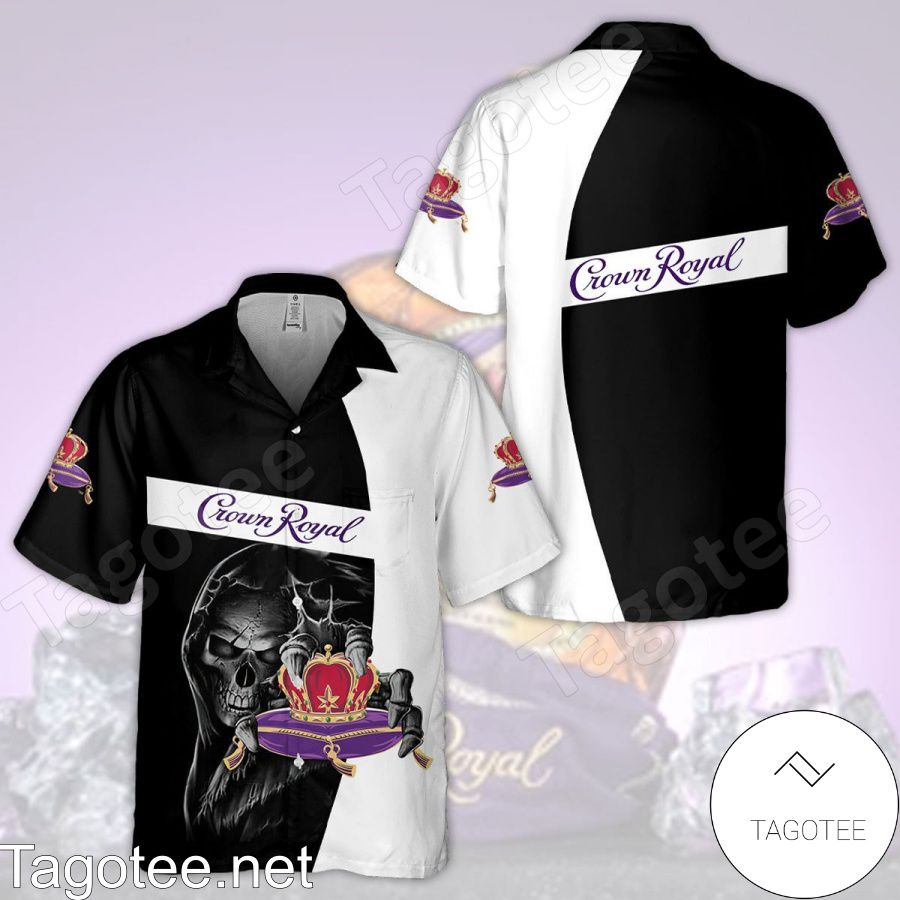 Crown Royal Death Black White Hawaiian Shirt And Short