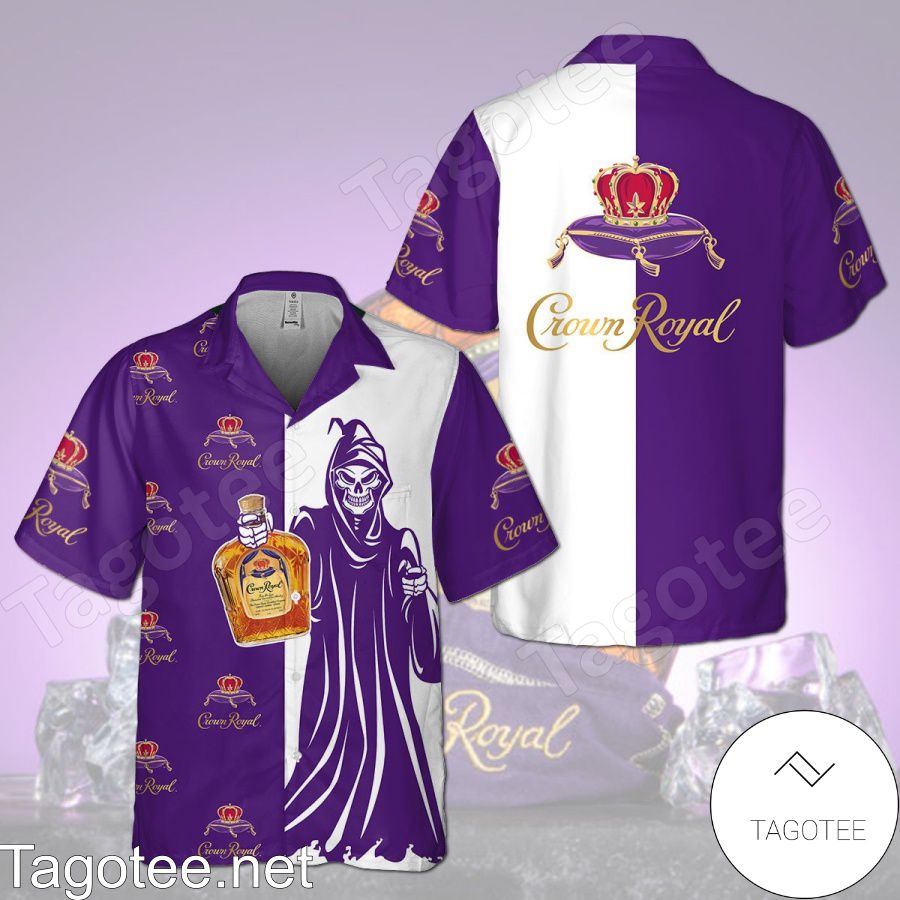 Crown Royal Death Purple White Hawaiian Shirt And Short