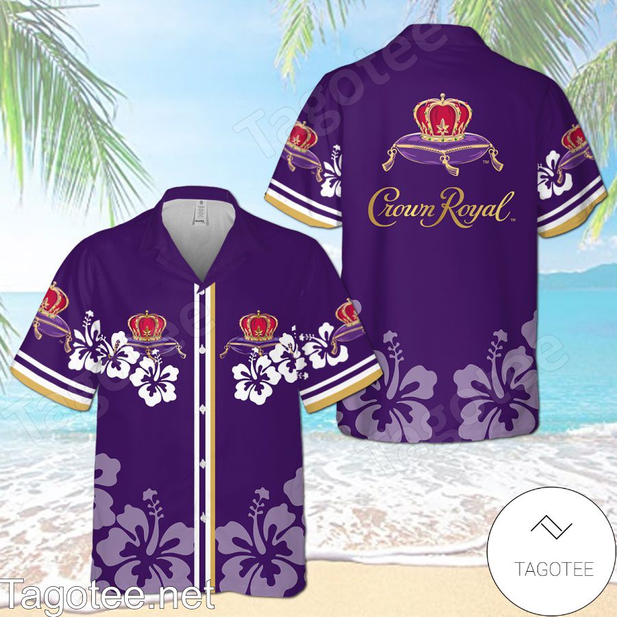 Crown Royal Hibicus Flowery Purple Hawaiian Shirt And Short