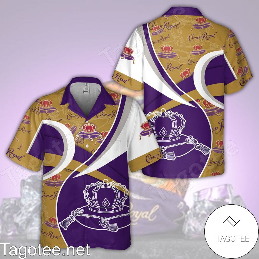 Crown Royal Logo Purple Yellow Hawaiian Shirt And Short
