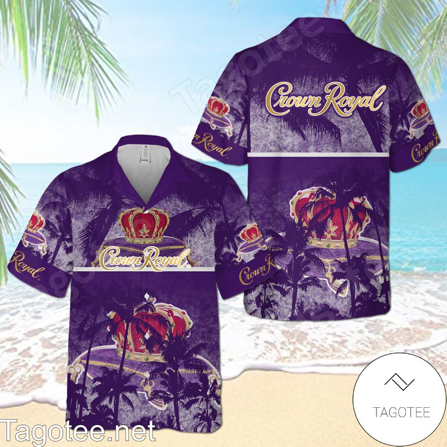 Crown Royal Palm Tree Purple Hawaiian Shirt And Short