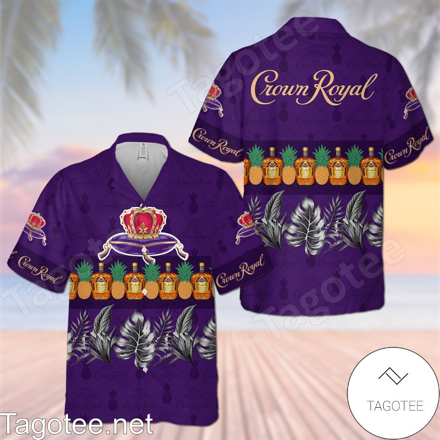 Crown Royal Pineapple Purple Hawaiian Shirt And Short