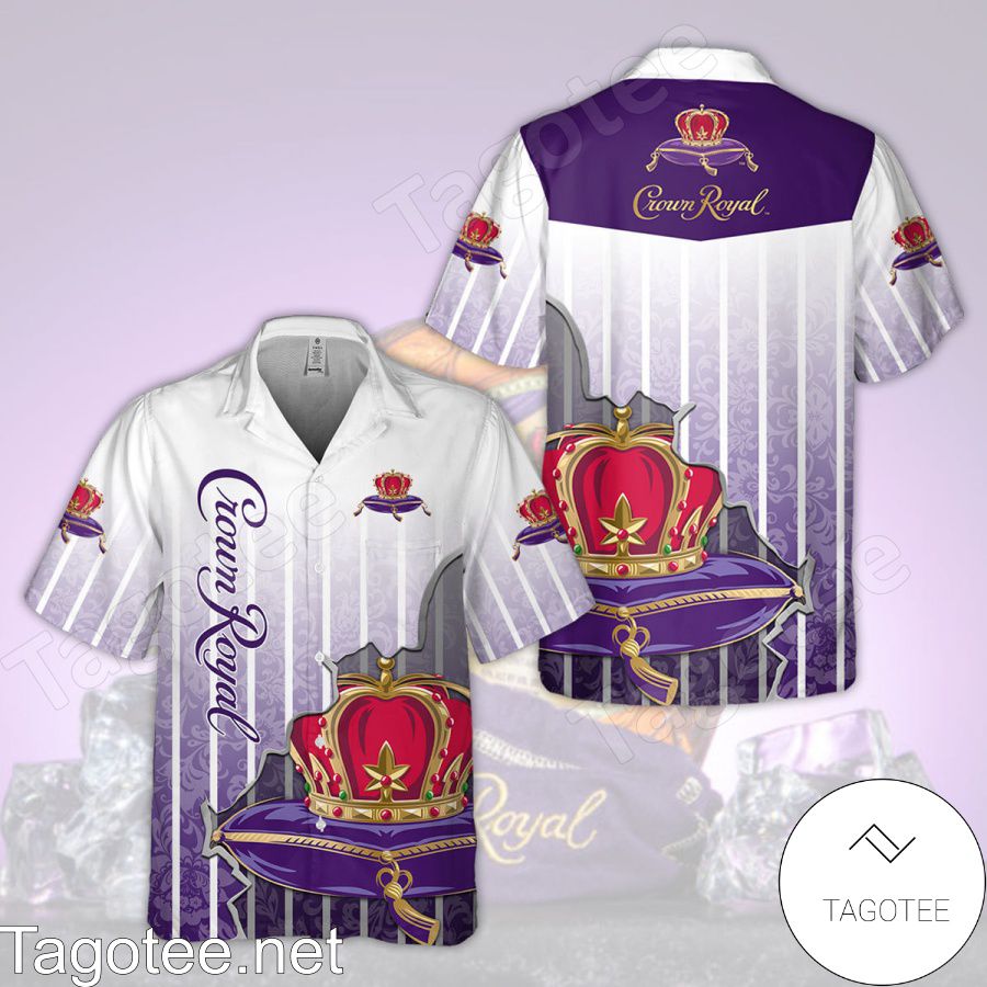 Crown Royal Pinstripe Ombre White Purple Hawaiian Shirt And Short
