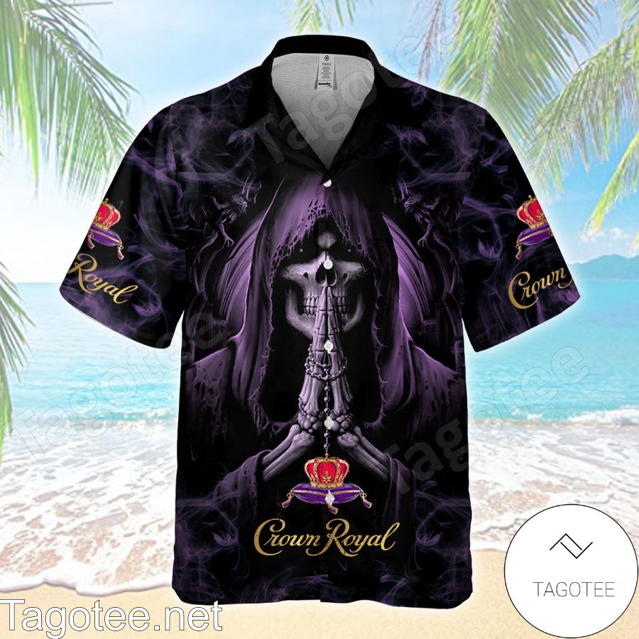 Crown Royal Praying Death Black Hawaiian Shirt And Short