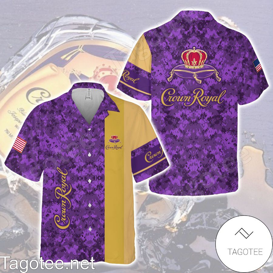 Crown Royal Purple Yellow Hawaiian Shirt And Short
