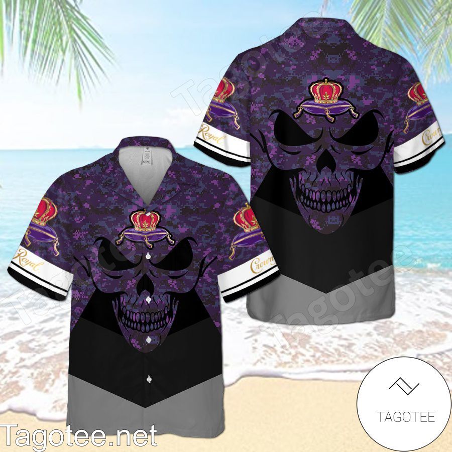 Crown Royal Skull Pattern Hawaiian Shirt And Short