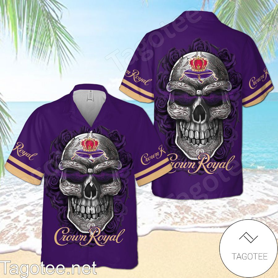 Crown Royal Skull Rose Purple Hawaiian Shirt And Short