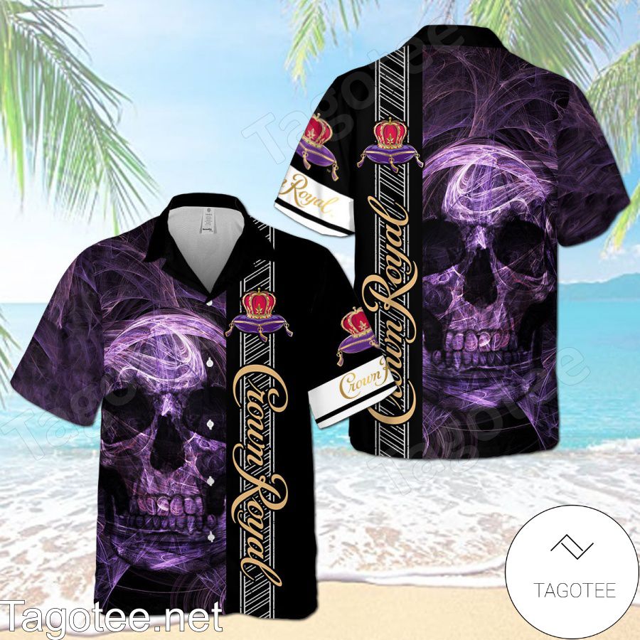 Crown Royal Smoky Skull Black Hawaiian Shirt And Short