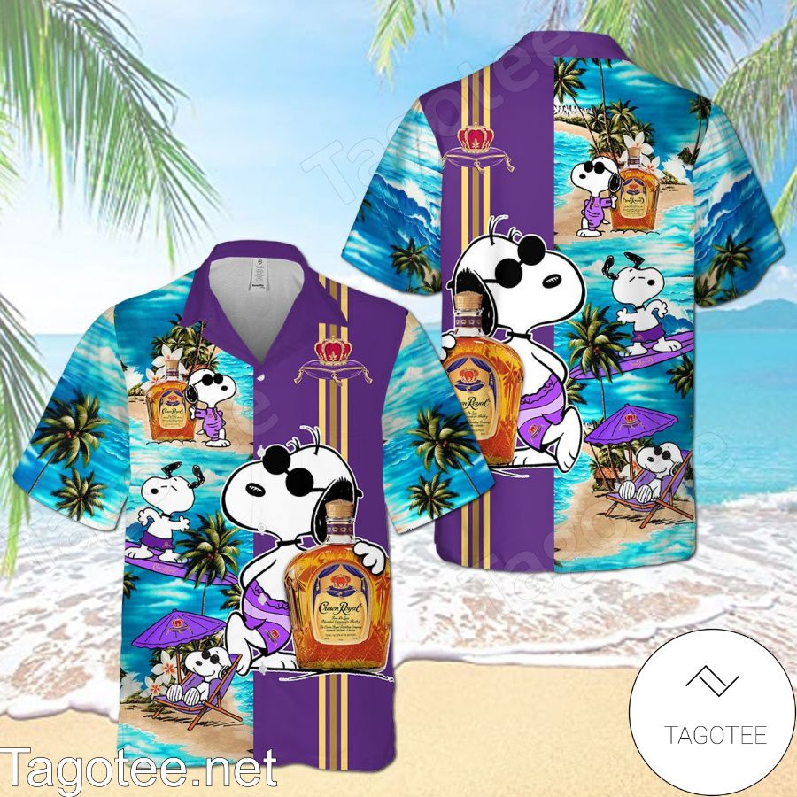 Crown Royal Snoopy Dog Holiday Surfing Hawaiian Shirt And Short