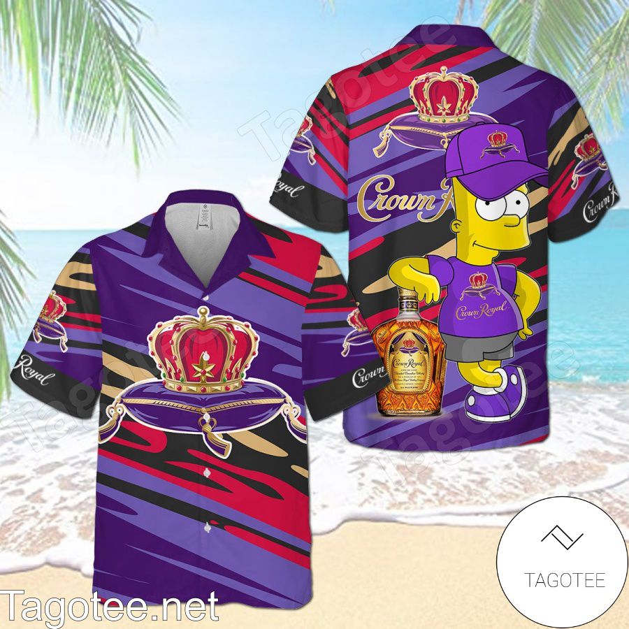Crown Royal The Simpsons Purple Hawaiian Shirt And Short