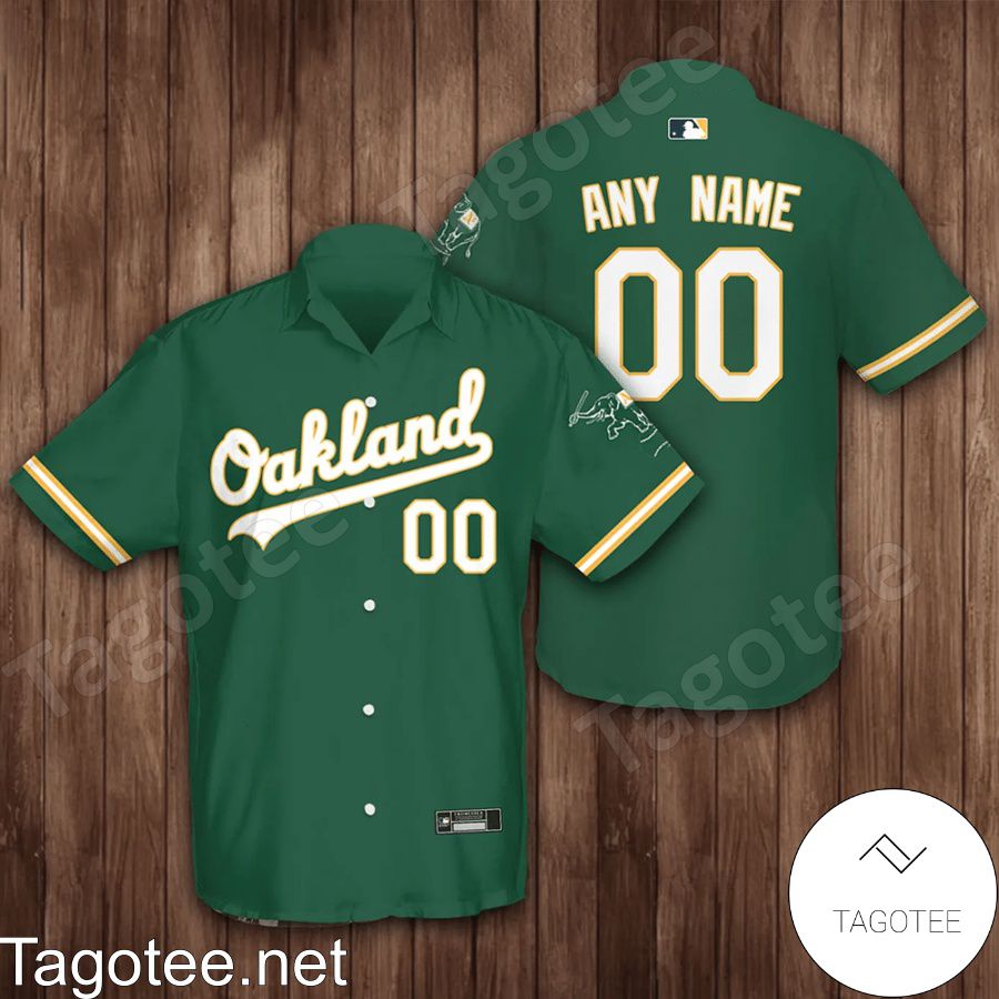 Custom Oakland Athletics Baseball Green Hawaiian Shirt And Short