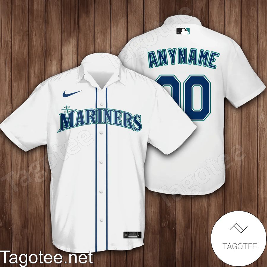 Custom Seattle Mariners Baseball White Hawaiian Shirt And Short