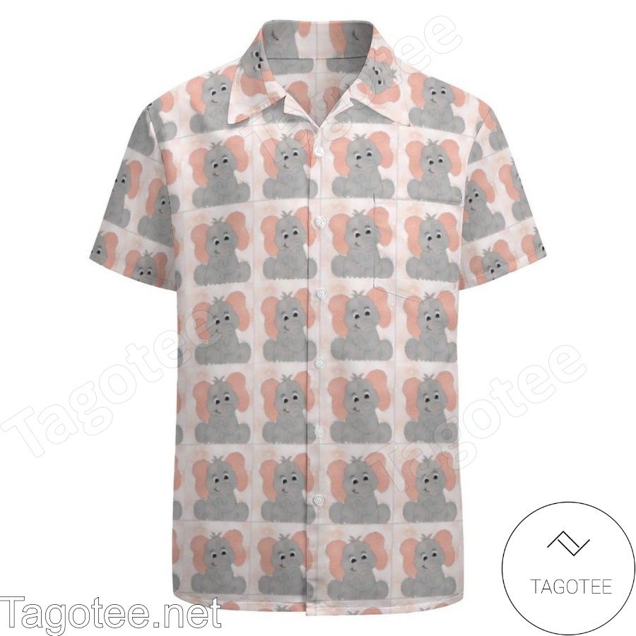 Cute Dumbo Elephant Pattern Hawaiian Shirt And Short