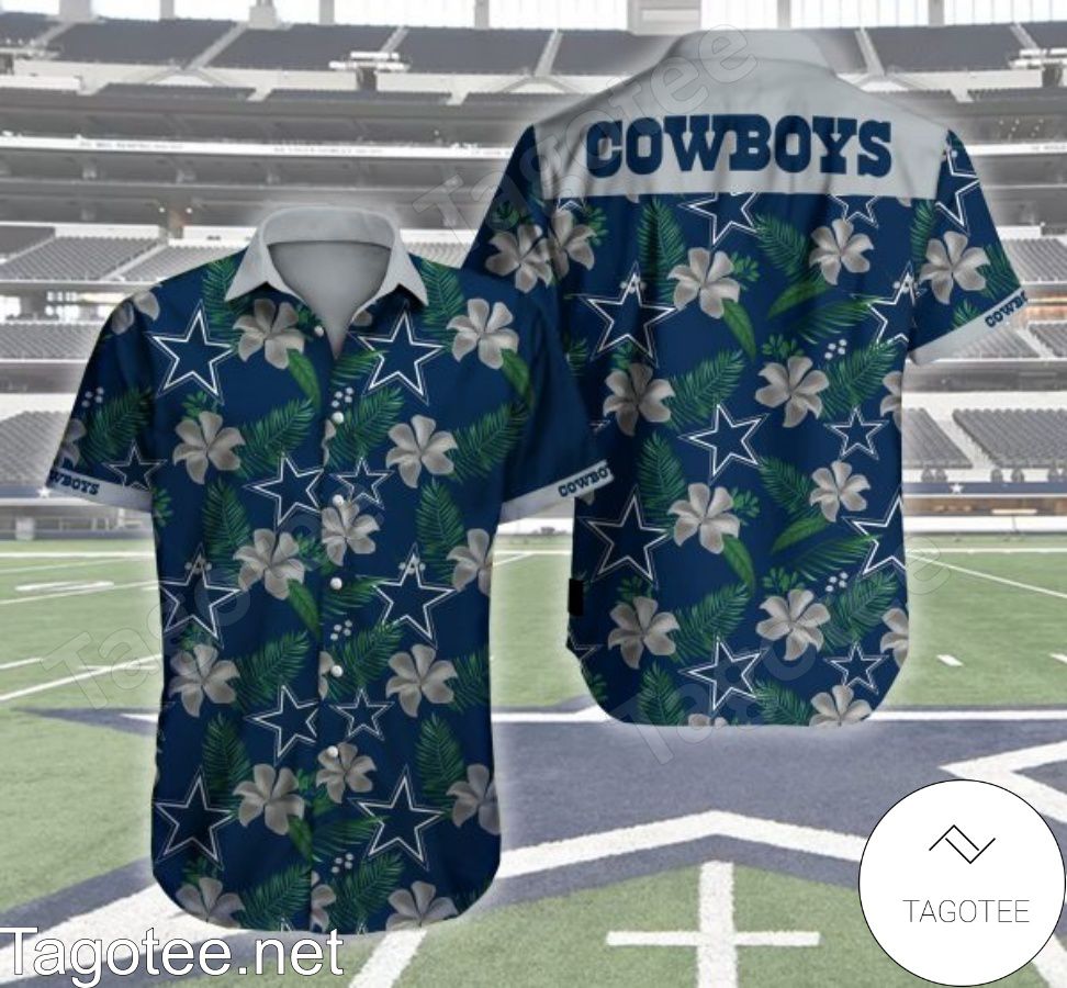 Dallas Cowboys Star Floral Navy Style 2 Hawaiian Shirt